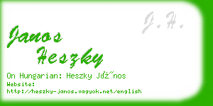 janos heszky business card